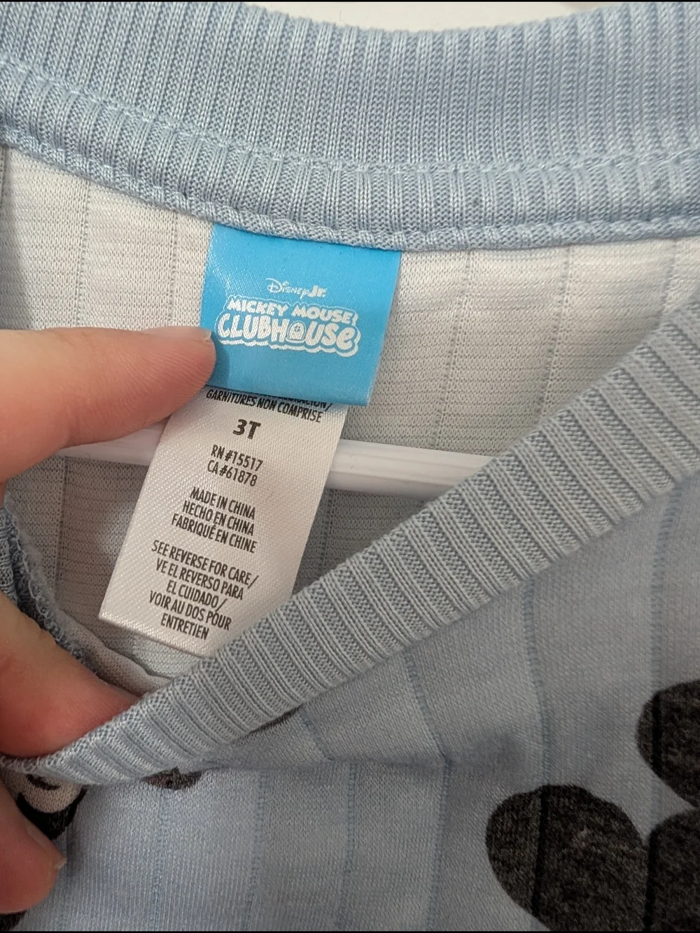 Disney Mickey Mouse Light Blue Ribbed Sweatshirt And Jogger Set